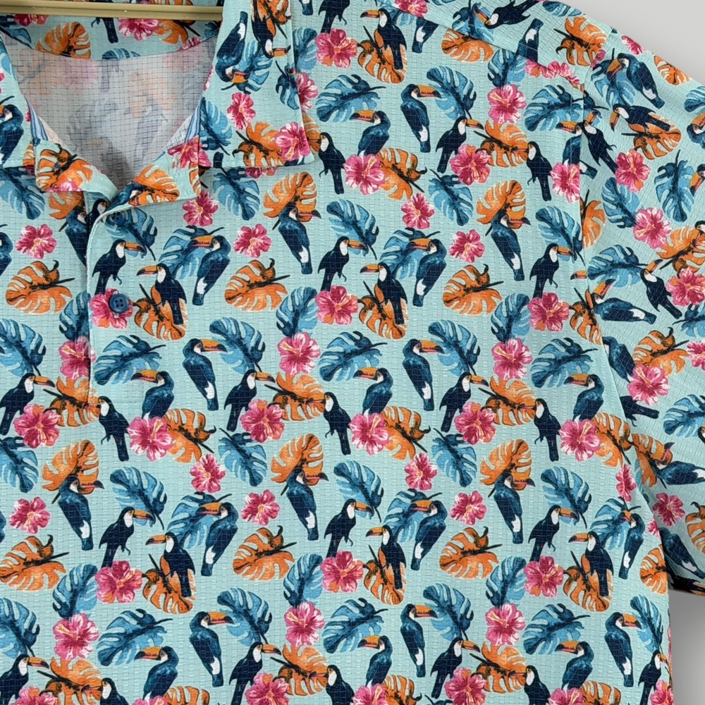 Tommy Bahama Big 3X Blue Toucan Hawaiian Camp Shirt Resort Button Up‎ - Picture 2 of 8